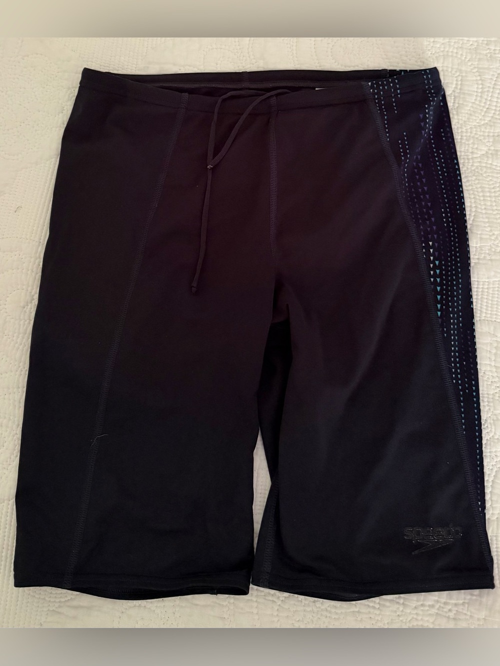 Speedo Endurance+ Men Size 32 Black Athletic Competitive Swim Training Shorts